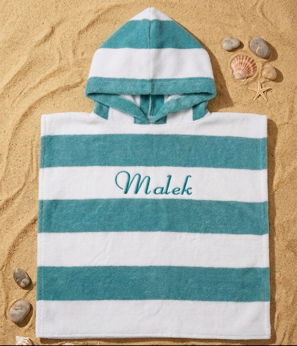 The "Sahara" Stripe Hooded Poncho