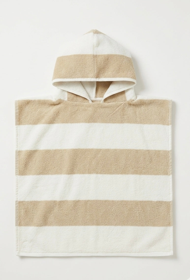 The "Sahara" Stripe Hooded Poncho