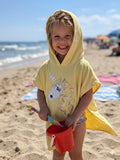 Sun-Kissed Unicorn Hand-Embroidered Hooded Poncho
