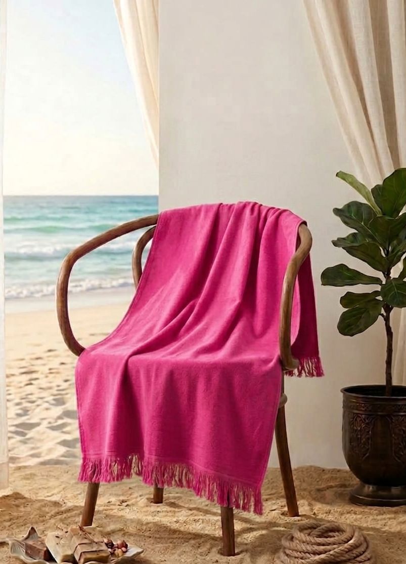 Vibrant Fuchsia Beach Towel