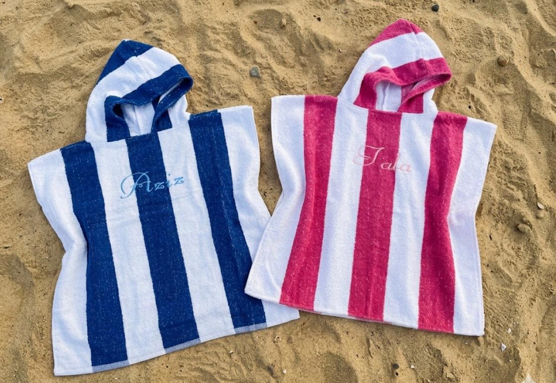 The "Sahara" Stripe Hooded Poncho
