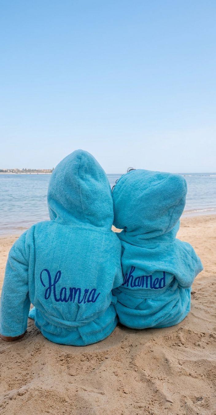 Kids Embroidered Bathrobes
