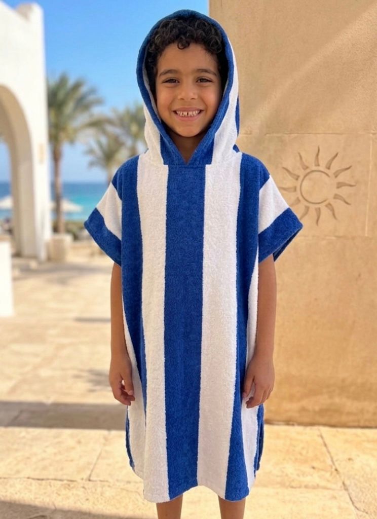 The "Sahara" Stripe Hooded Poncho